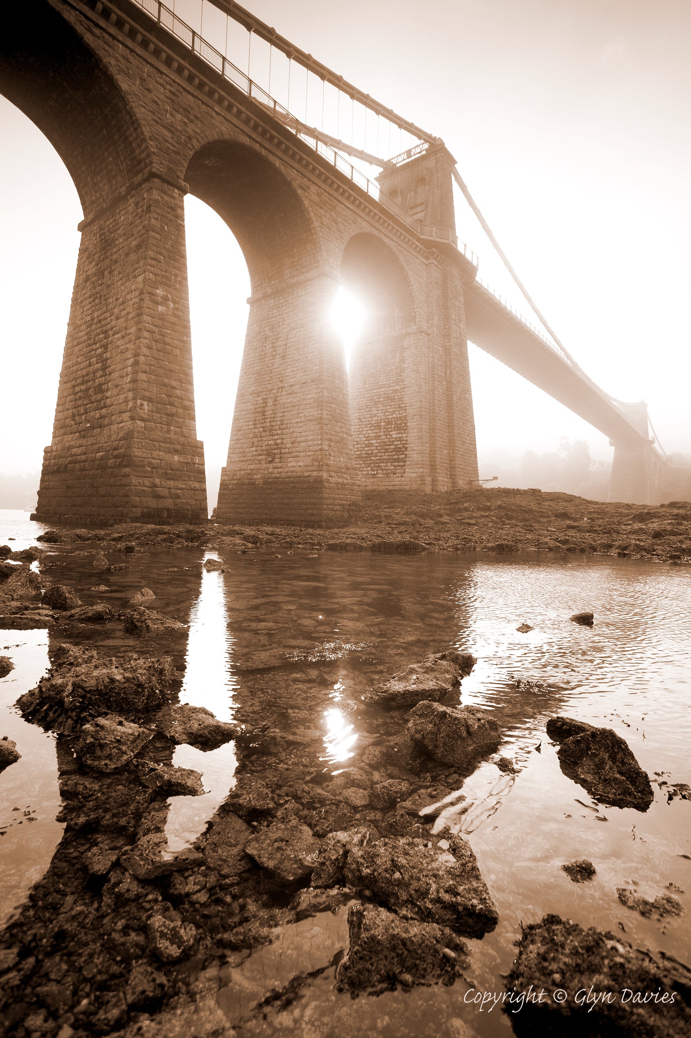 "One Misty Morning" Menai Suspension Bridge