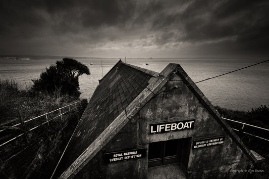"Their Last Launch" Penlee, Mousehole (B&W version)