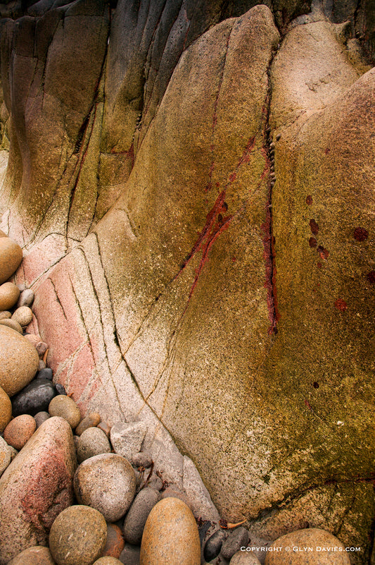 "Red Cracks, Soft Curves" Porth Nanven, Cornwall