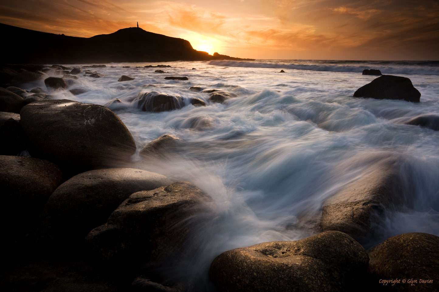 "Cape Cornwall Boulders at Sunset"