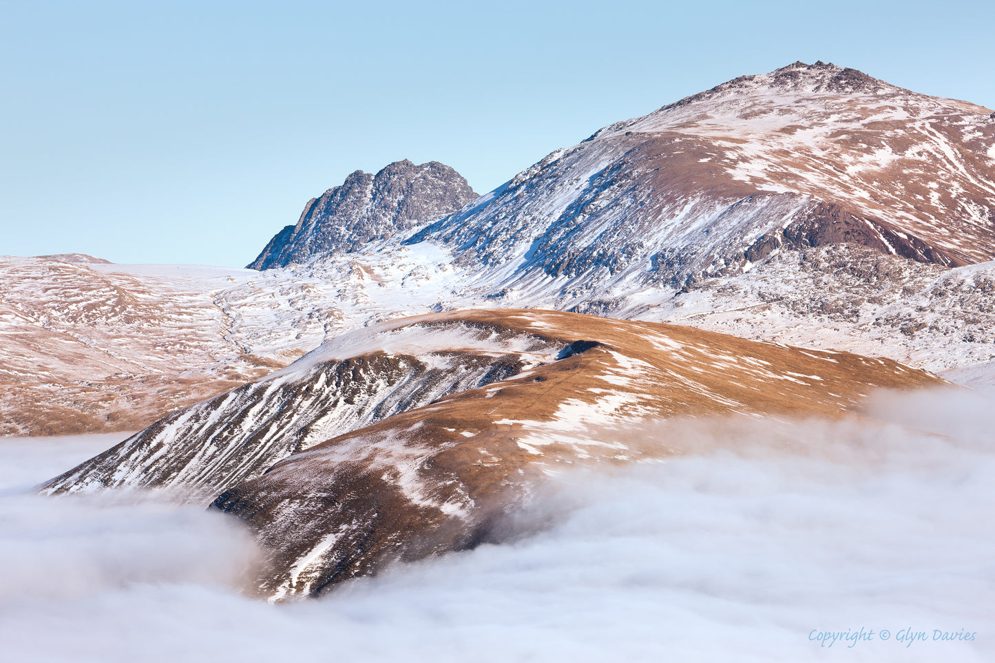 "Broken Snow Over Sea of Fog" Tryfan